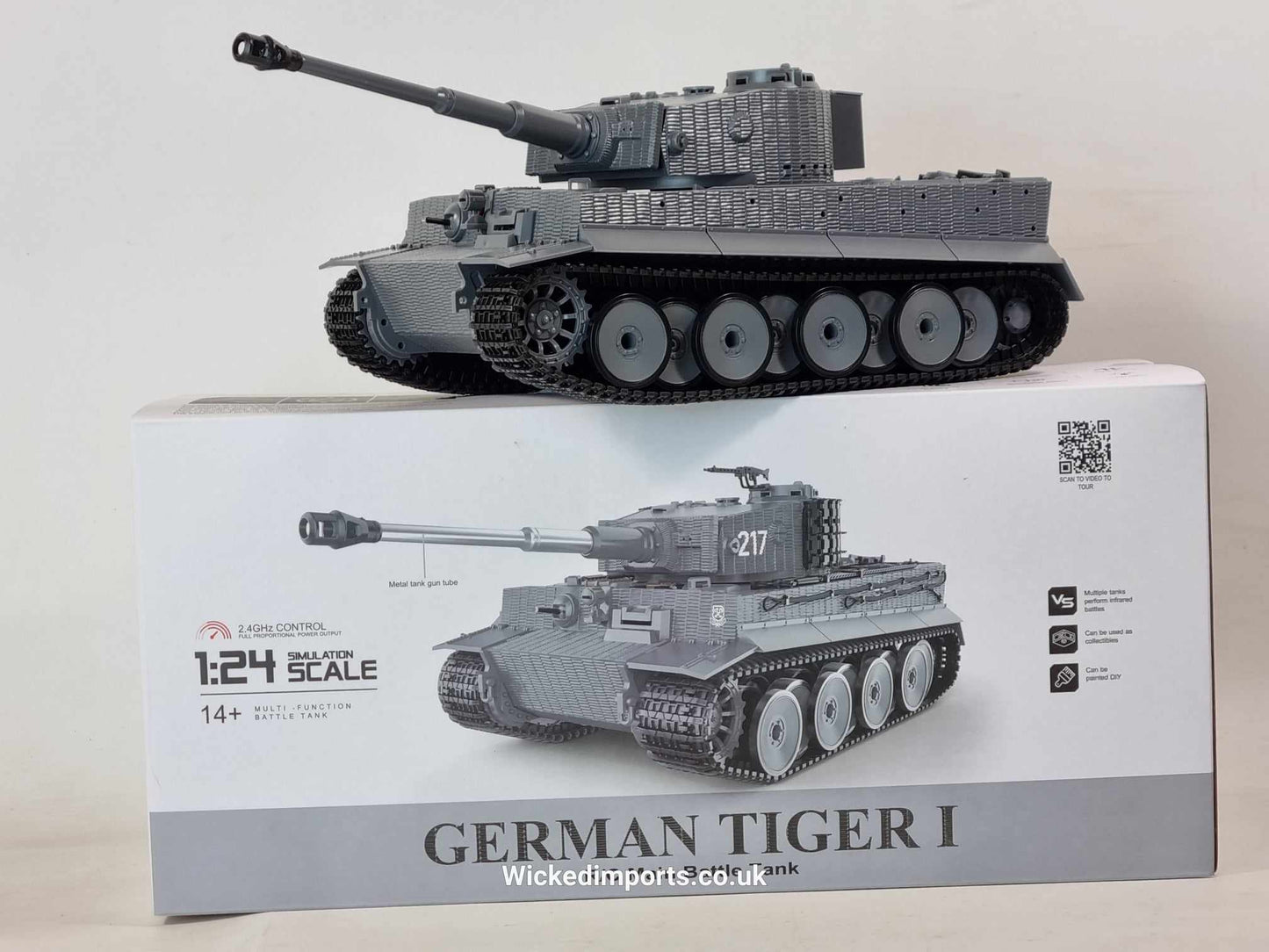 Waltersons Heng Long 1/24 Tiger 1 Infrared Battle Model Tank Radio Control 1080 Turret Real sound