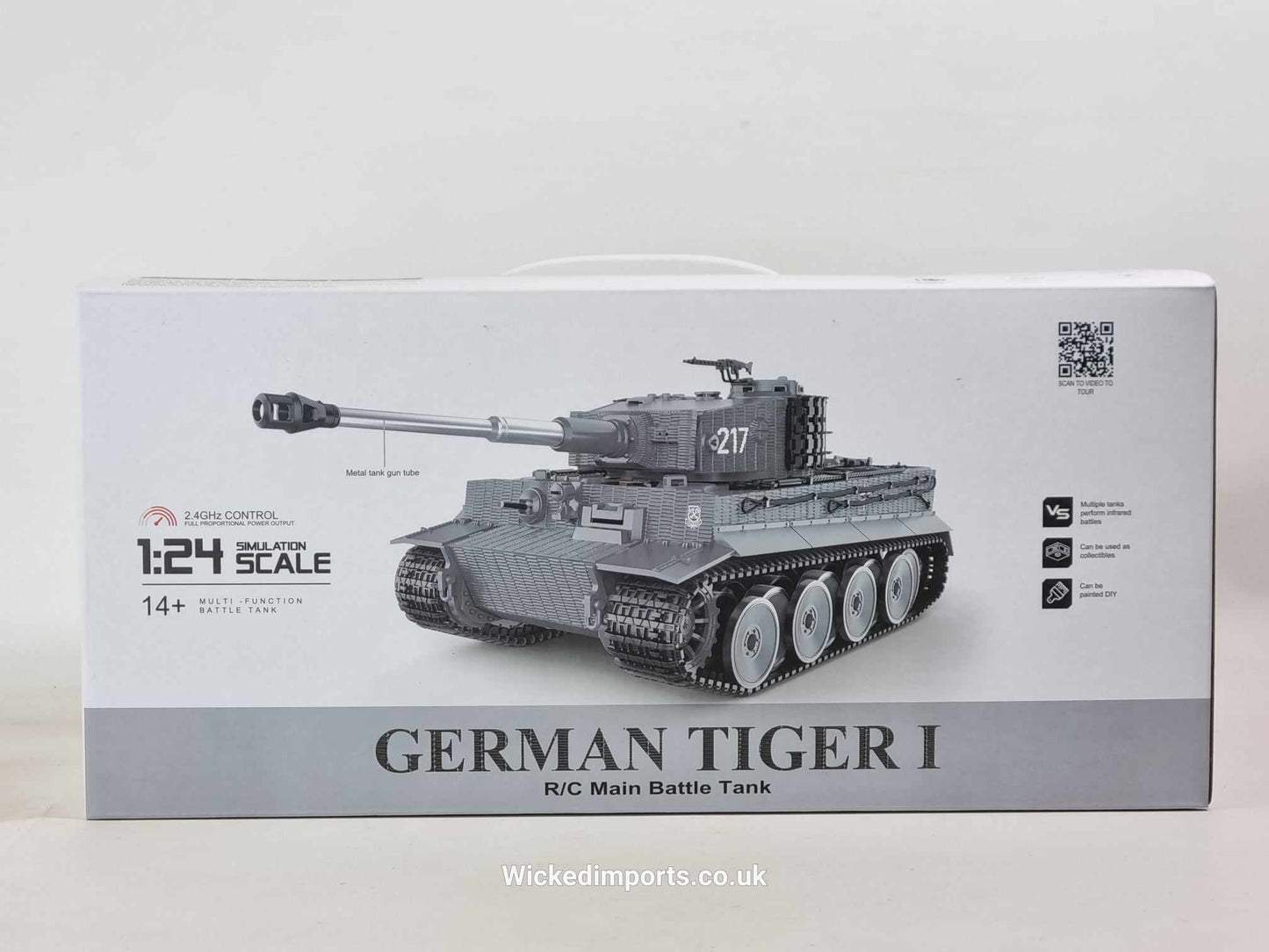 Waltersons Heng Long 1/24 Tiger 1 Infrared Battle Model Tank Radio Control 1080 Turret Real sound