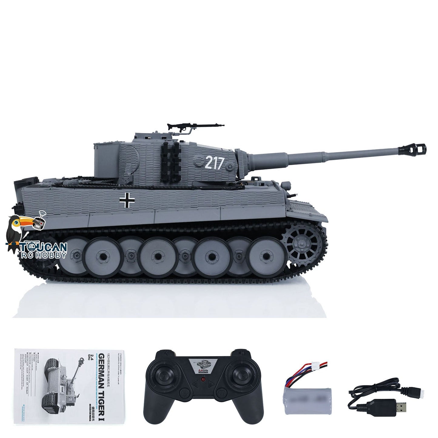 Taigen 1/24 RC Battle Tank Tiger I Remote Control Military Tanks Armored Panzer Infrared Combat USB Assembled Painted 217 007