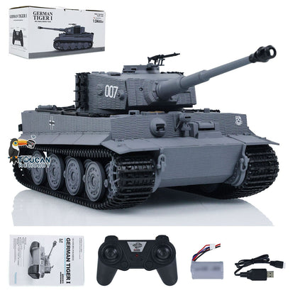 Taigen 1/24 RC Battle Tank Tiger I Remote Control Military Tanks Armored Panzer Infrared Combat USB Assembled Painted 217 007
