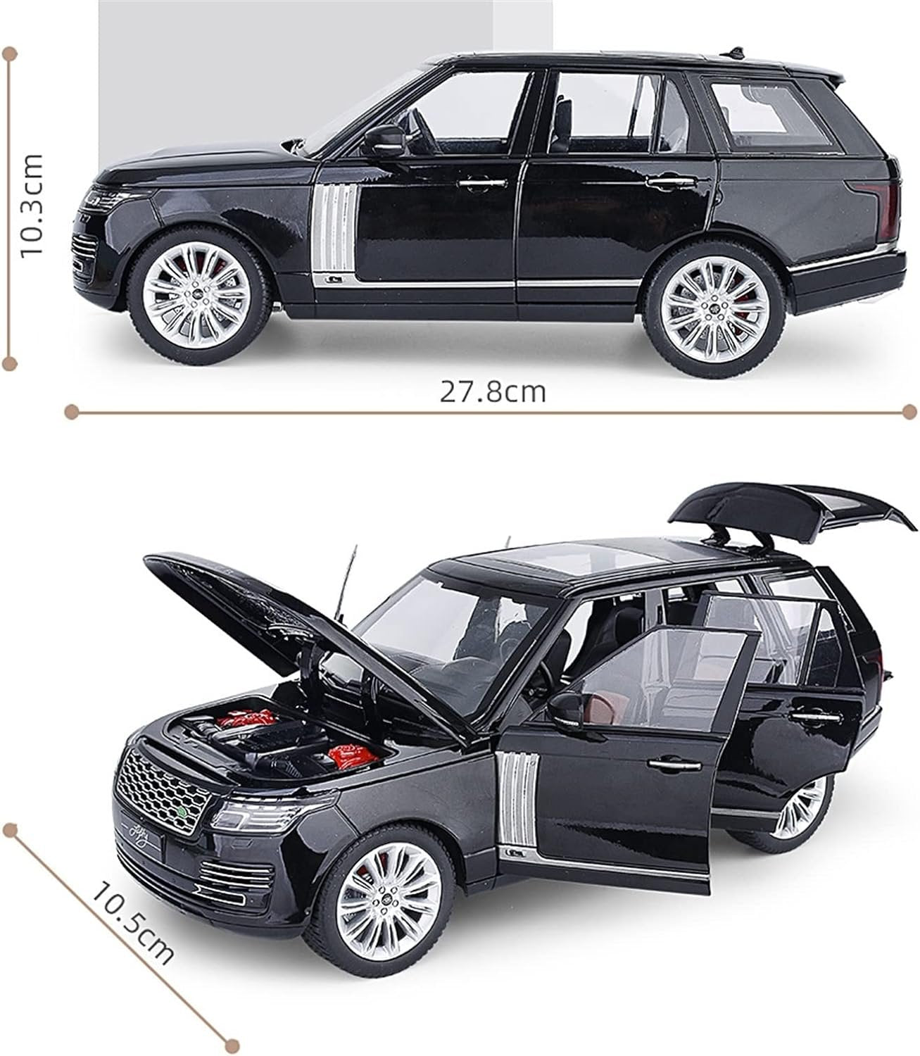 Range Rover Autobiography Black Metal Diecast Car 1:18 (28x11 cm)