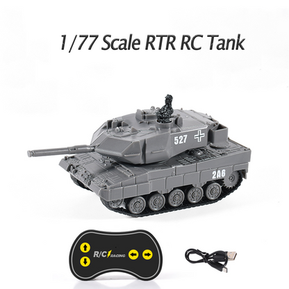Remote Control 1:77 Scale Battle Tank 2.4G German Panther RTR Mini Toy LED Light Painted and Assembled for Multiplayer Games
