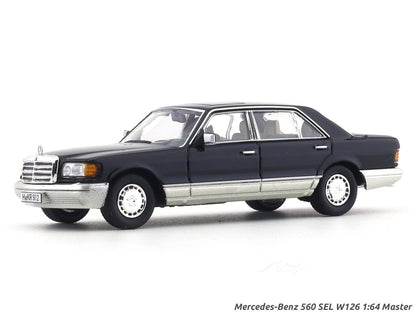 Mercedes-Benz 560 SEL W126 black 1:64 Master diecast scale model collectible