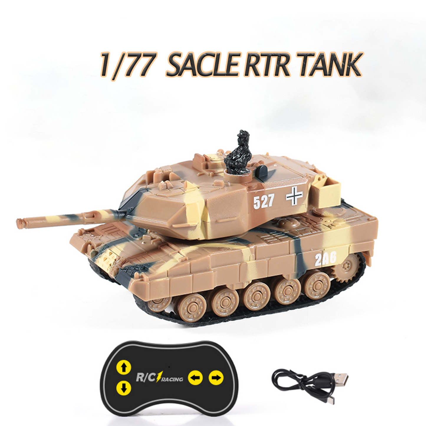Remote Control 1:77 Scale Battle Tank 2.4G German Panther RTR Mini Toy LED Light Painted and Assembled for Multiplayer Games