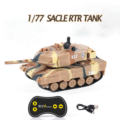 Remote Control 1:77 Scale Battle Tank 2.4G German Panther RTR Mini Toy LED Light Painted and Assembled for Multiplayer Games
