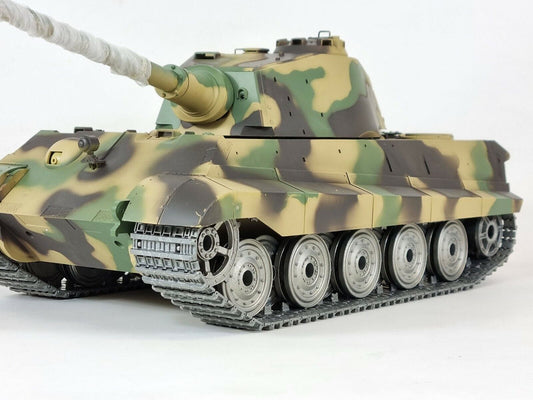 King Tiger Upgraded Metal Tracks, Wheels, Gearbox Barrel Recoil smoke Sound