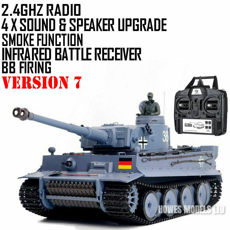 Tiger I V7 with Infrared Battle System (2.4Ghz + Shooter + Smoke + Sound)